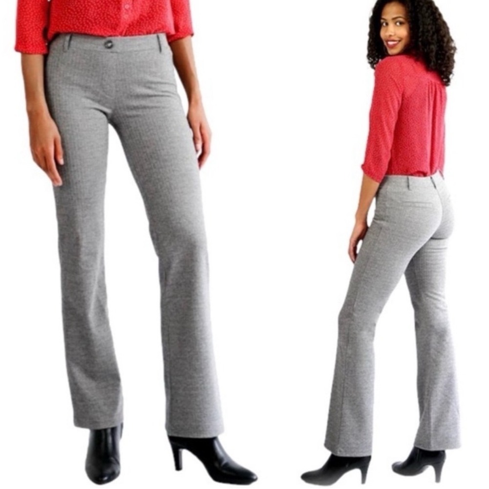 Betabrand Dress Pant Yoga Pants Blue Heather‎ Straight Leg Petite Small